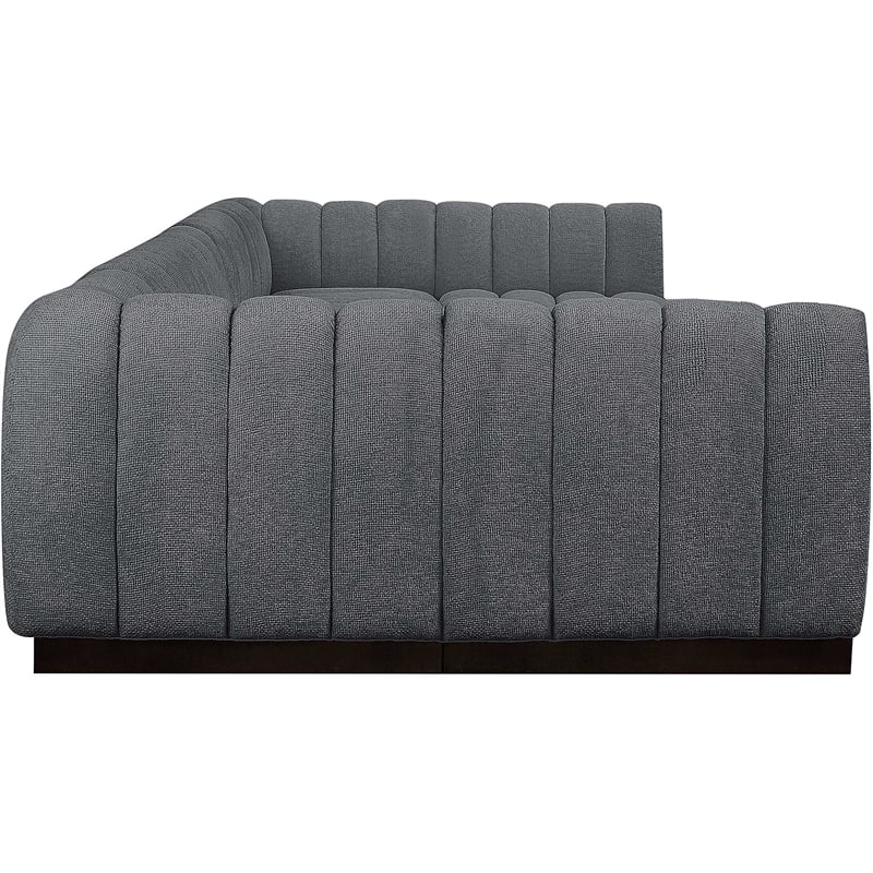 Pemberly Row 7-Piece U-Shaped Contemporary Fabric Modular Sectional in Dark Gray