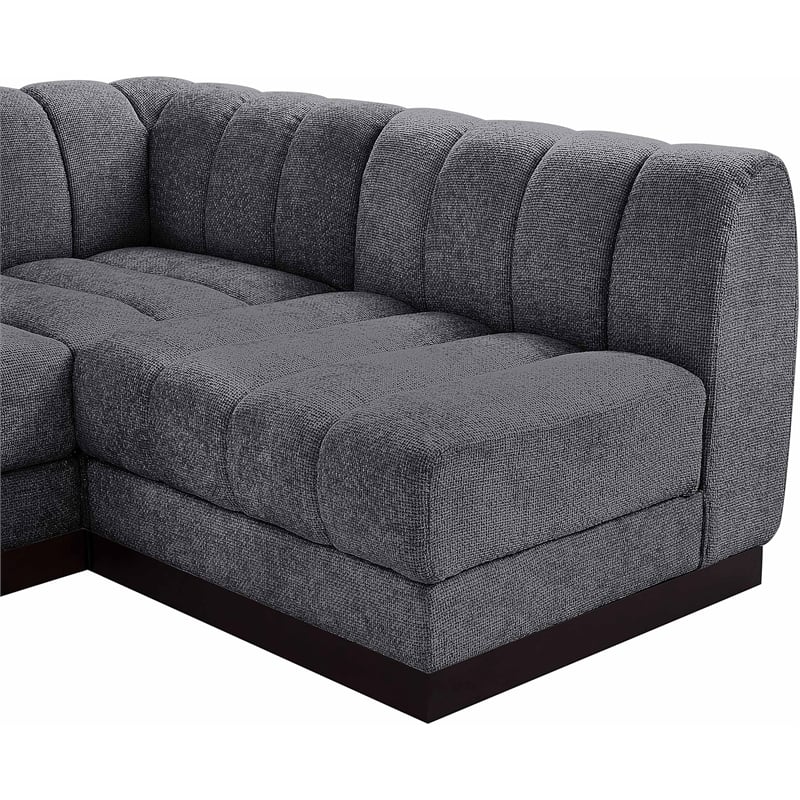 Pemberly Row 7-Piece U-Shaped Contemporary Fabric Modular Sectional in Dark Gray