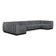 Pemberly Row 7-Piece U-Shaped Contemporary Fabric Modular Sectional in Dark Gray