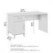 Pemberly Row 54W Office Desk with Drawers in Ash Gray - Engineered Wood