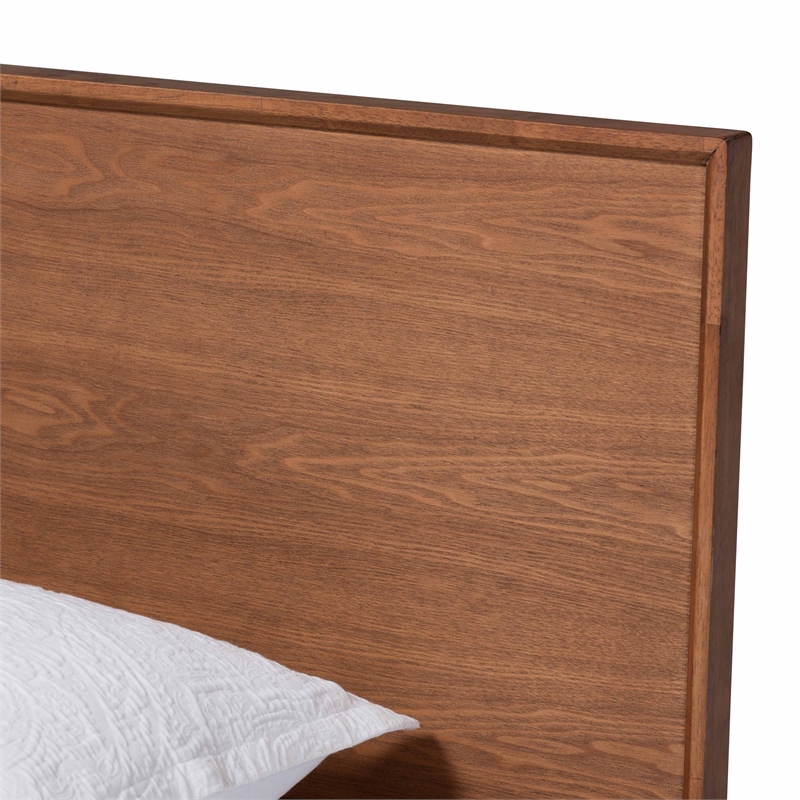 Pemberly Row Walnut Brown Wood and Rattan Twin Size 3-Piece Bedroom Set
