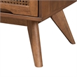 Pemberly Row Walnut Brown Wood and Rattan Full Size 5-Piece Bedroom Set