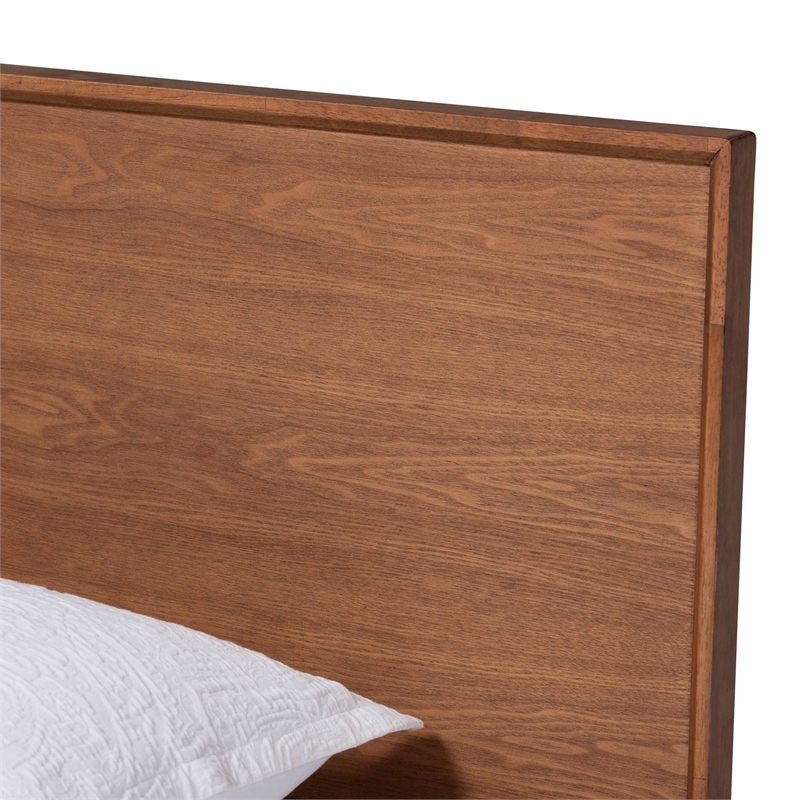 Pemberly Row Walnut Brown Wood and Rattan Twin Size 4-Piece Bedroom Set