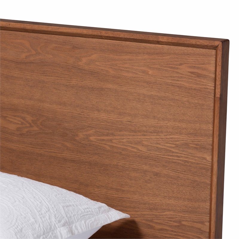 Pemberly Row Walnut Brown Wood and Rattan Twin Size 5-Piece Bedroom Set