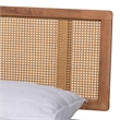 Pemberly Row Walnut Brown Wood and Rattan Full Size 4-Piece Bedroom Set
