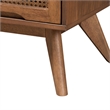 Pemberly Row Walnut Brown Wood and Rattan Full Size 5-Piece Bedroom Set
