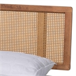 Pemberly Row Walnut Brown Wood and Rattan Full Size 5-Piece Bedroom Set