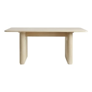 Pemberly Row Vertical Reeded Wood Plinth-Base Dining Table - 68 Inch - Birch