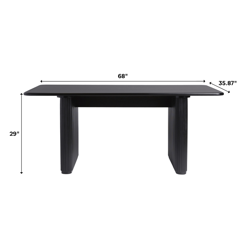 Pemberley Row Wood Veneer Black Dining Table Rectangular Modern 68