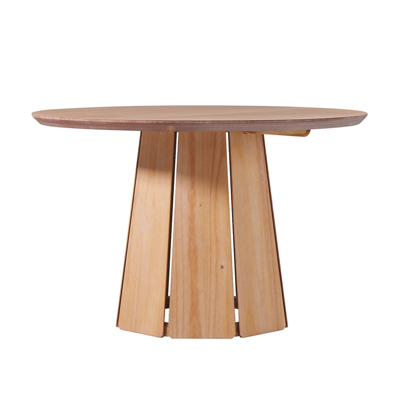 Pemberly Row Wood Pedestal Base Round Top Dining Table - 48 Inch - Cerused White