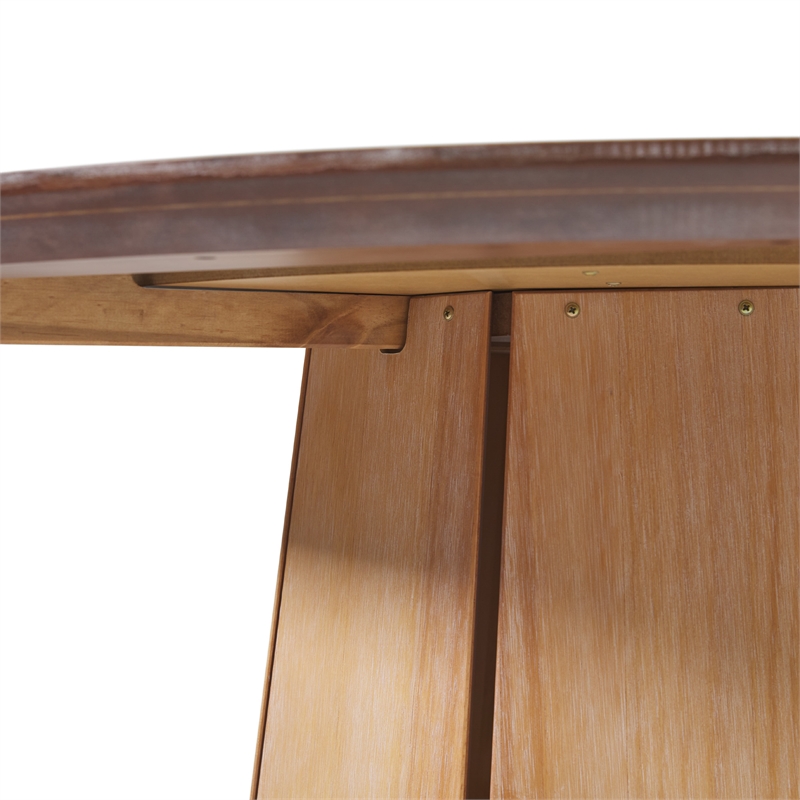 Pemberly Row Wood Pedestal Base Round Top Dining Table - 48 Inch - Cerused White