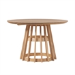 Pemberly Row Slatted Wood Pedestal Base Dining Table - 48 Inch - Cerused White