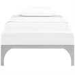 Pemberly Row Modern Platform Metal Twin Bed Frame in Silver Finish