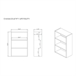 Pemberly Row Modern Stackable Wood 3-Shelf Bookcase in White