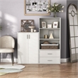 Pemberly Row Modern Stackable Wood 3-Shelf Bookcase in White