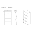 Pemberly Row Modern Stackable Wood 4-Shelf Bookcase in White
