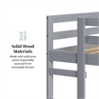 Pemberly Row Twin Over Twin Simple Solid Wood Bunk Bed - Gray