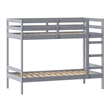 Pemberly Row Twin Over Twin Simple Solid Wood Bunk Bed - Gray