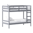 Pemberly Row Twin Over Twin Simple Solid Wood Bunk Bed - Gray
