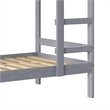 Pemberly Row Twin Over Twin Simple Solid Wood Bunk Bed - Gray