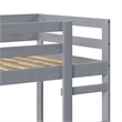 Pemberly Row Twin Over Twin Simple Solid Wood Bunk Bed - Gray