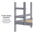Pemberly Row Twin Over Twin Simple Solid Wood Bunk Bed - Gray