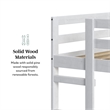Pemberly Row Twin Over Twin Simple Solid Wood Bunk Bed - White