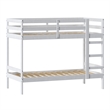 Pemberly Row Twin Over Twin Simple Solid Wood Bunk Bed - White