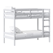 Pemberly Row Twin Over Twin Simple Solid Wood Bunk Bed - White