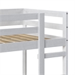 Pemberly Row Twin Over Twin Simple Solid Wood Bunk Bed - White