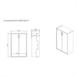 Pemberly Row Stackable Wood 3-Shelf Bookcase with Door in White