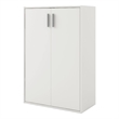 Pemberly Row Stackable Wood 3-Shelf Bookcase with Door in White