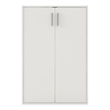 Pemberly Row Stackable Wood 3-Shelf Bookcase with Door in White