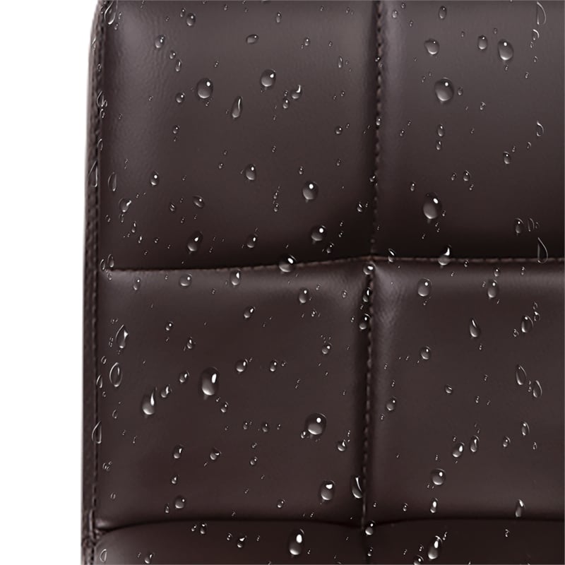 Pemberly Row Faux Leather Adjustable Brown Bar Stools (Set of 2)