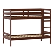 Pemberly Row Twin Over Twin Simple Solid Wood Bunk Bed - Espresso