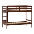 Pemberly Row Twin Over Twin Simple Solid Wood Bunk Bed - Espresso