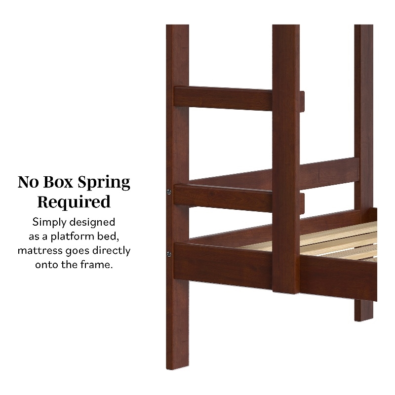 Pemberly Row Twin Over Twin Simple Solid Wood Bunk Bed - Espresso