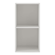 Pemberly Row Modern Stackable Wood 2-Cube Bookcase in White Finish