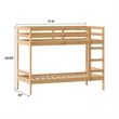 Pemberley Row Solid Wood Natural Pine Bunk Bed Twin Over Twin 77.5