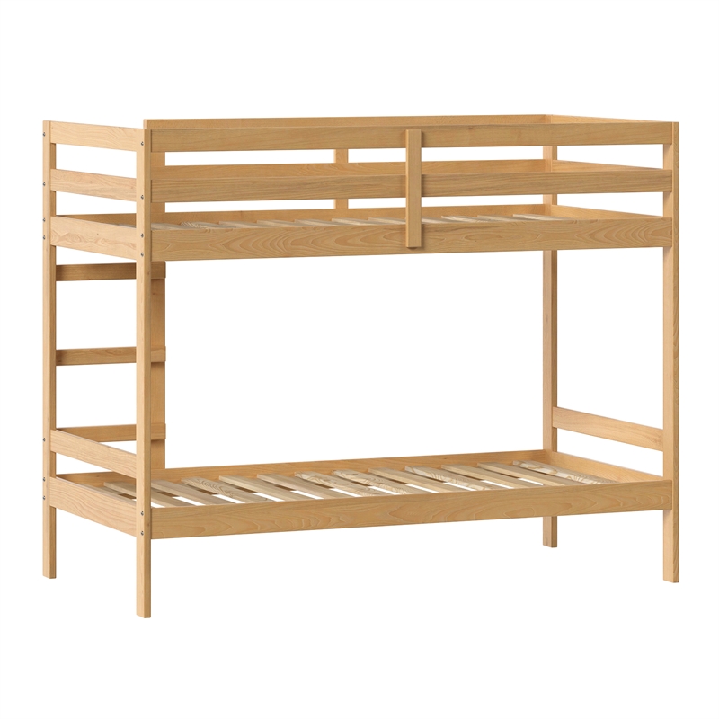 Pemberley Row Solid Wood Natural Pine Bunk Bed Twin Over Twin 77.5