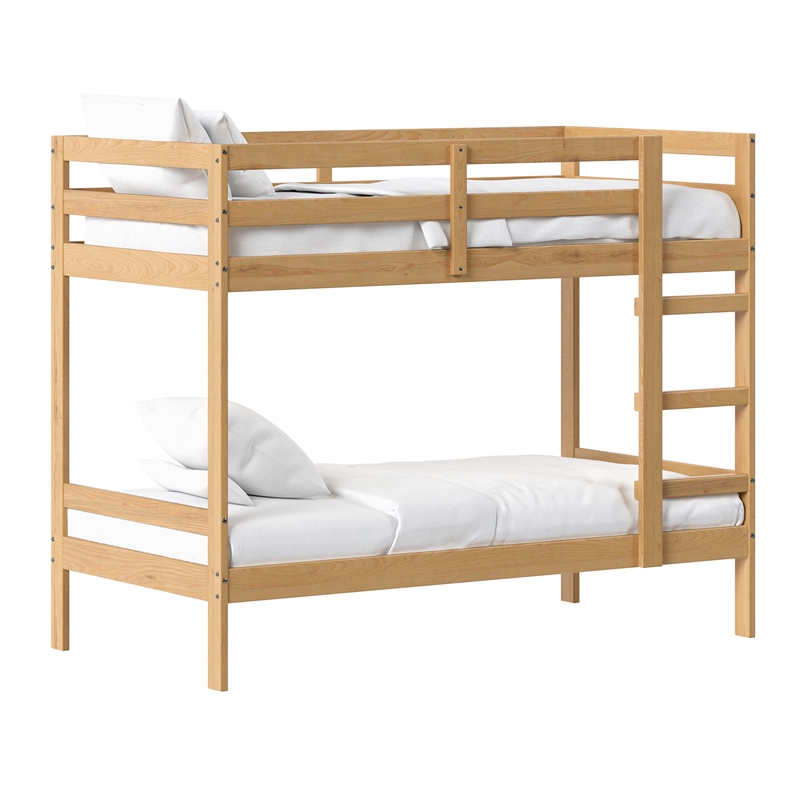 Pemberley Row Solid Wood Natural Pine Bunk Bed Twin Over Twin 77.5