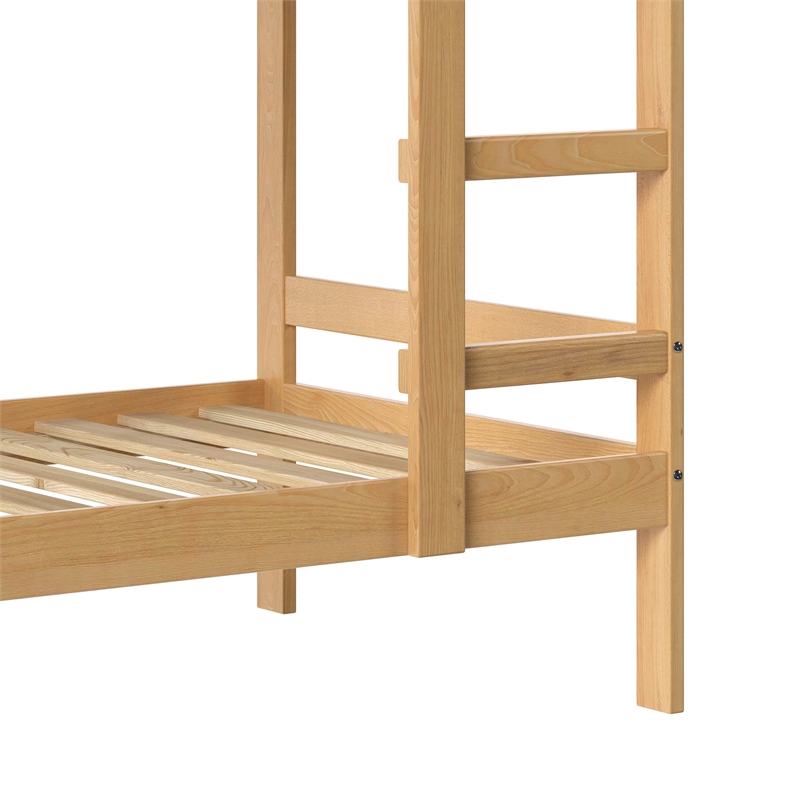 Pemberley Row Solid Wood Natural Pine Bunk Bed Twin Over Twin 77.5