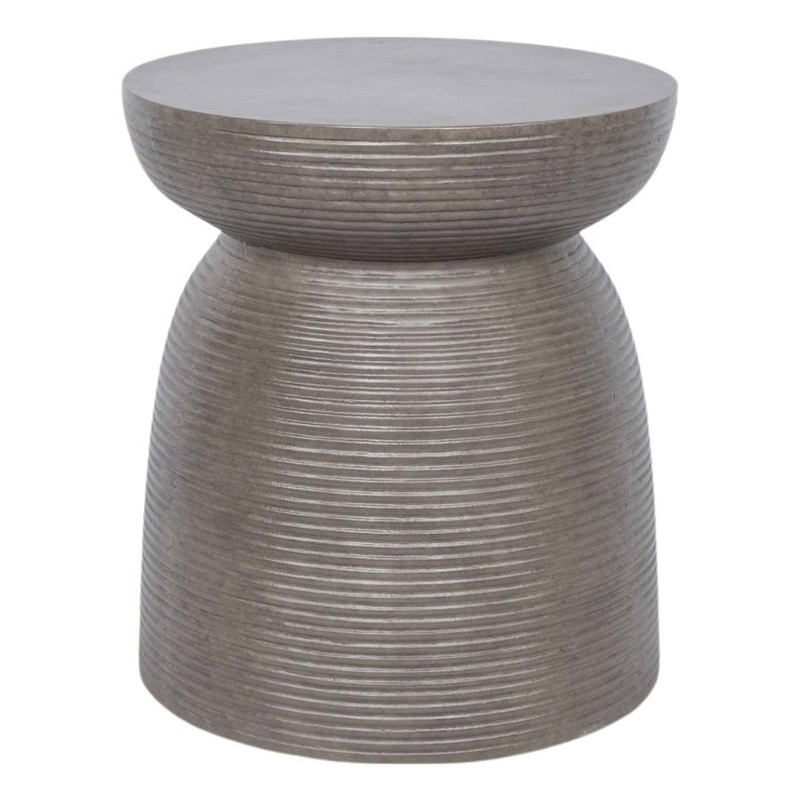 Pemberley Row Cement Gray Side Table Hourglass Durable Indoor/Outdoor Unassembled