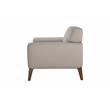 Pemberly Row Modern Genuine Top Grain Leather Chair in Cream