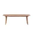 Pemberly Row Solid Sheesham Wood Dining Bench in Light Brown