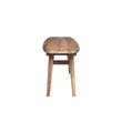 Pemberly Row Solid Sheesham Wood Dining Bench in Light Brown