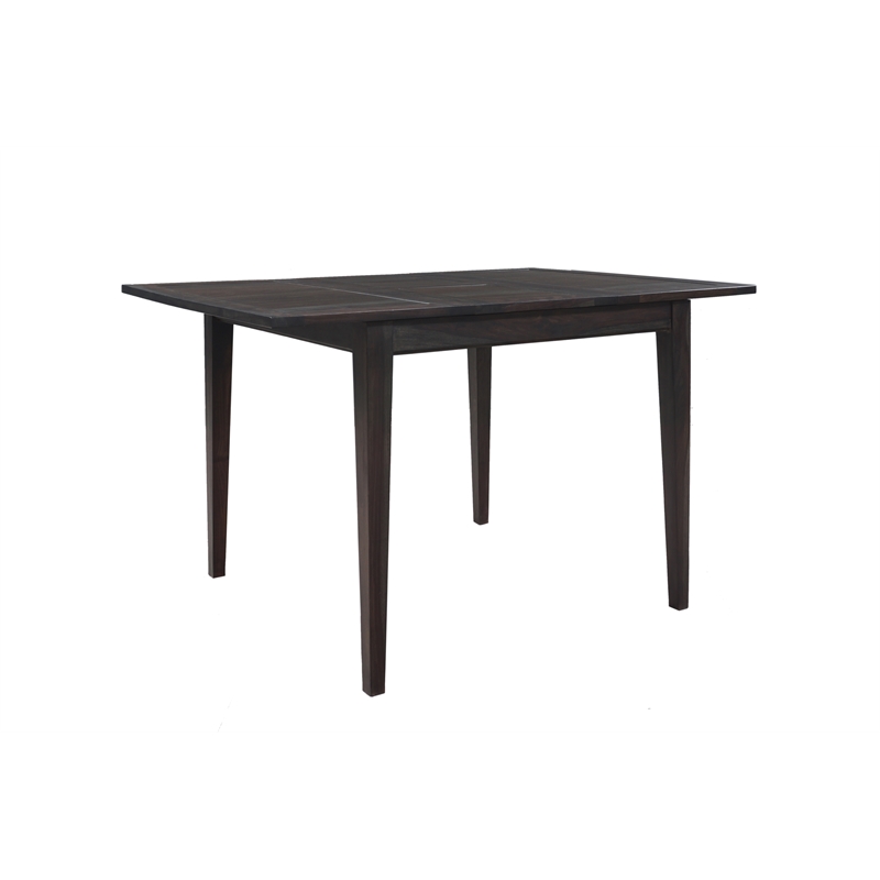 Pemberly Row Solid Wood Butterfly Ext. Counter Table in Gray