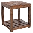 Pemberly Row Contemporary Solid Wood End Table in Brown Finish