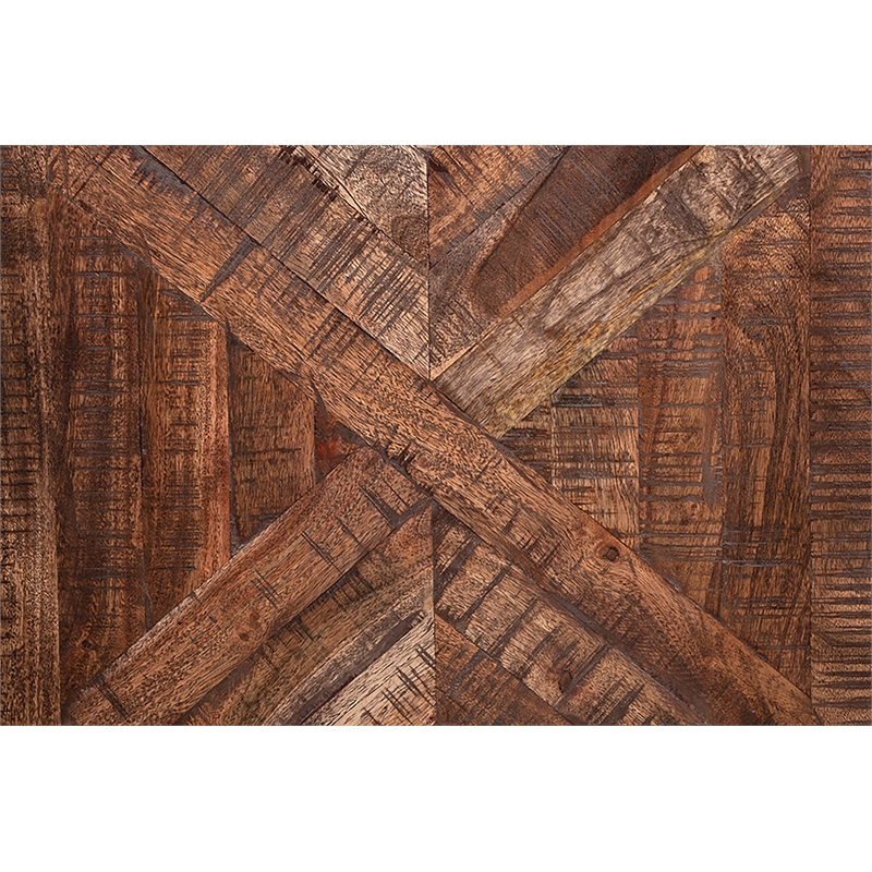 Pemberly Row Contemporary Solid Wood End Table in Brown Finish