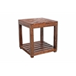 Pemberly Row Contemporary Solid Wood End Table in Brown Finish